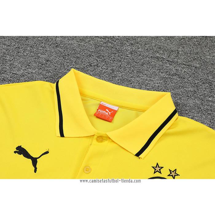Conjunto Polo del Borussia Dortmund 2022 2023 Amarillo y Blanco